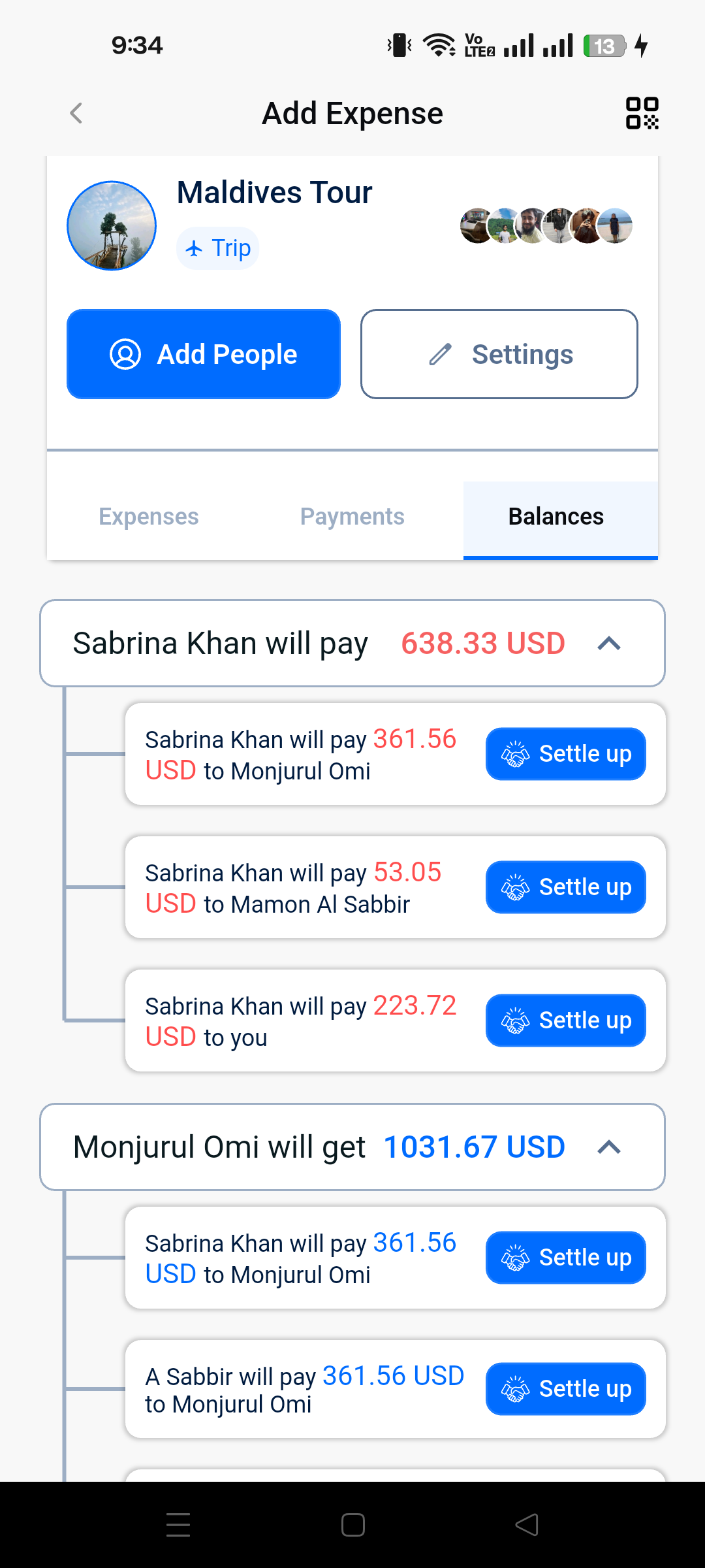 Balances UI